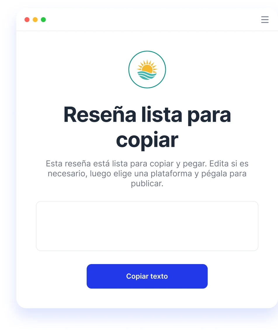 Reseña lista para copiar sugerida por la IA