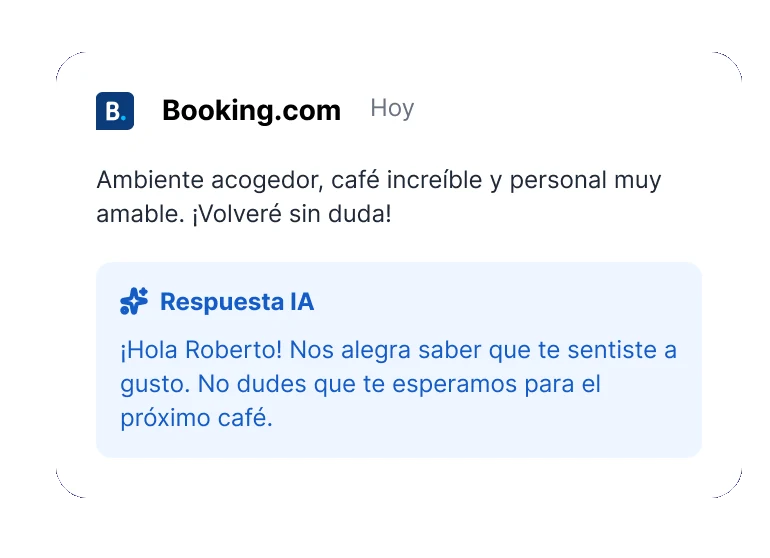 Resumen de la reputación en Booking.com
