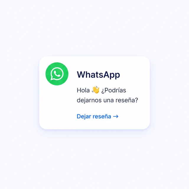 Tarjeta de solicitud de reseña por enlace directo